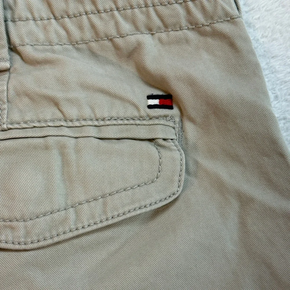 Tommy Hilfiger Mens Tan Khaki Cotton Twill Cargo Shorts Size 36 Utility Casual